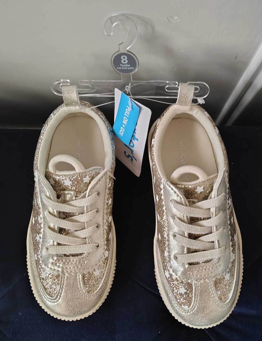 Sz 8 Carter's Toddler Glitter Star Sneakers New - photo 2