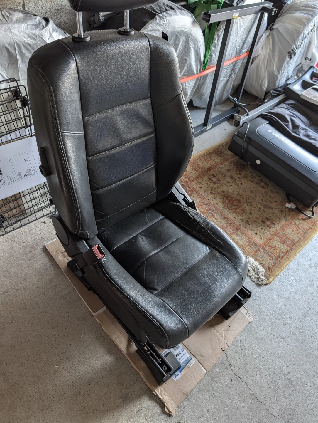 Dark Grey leather automotive bucket driver's seat - photo 2