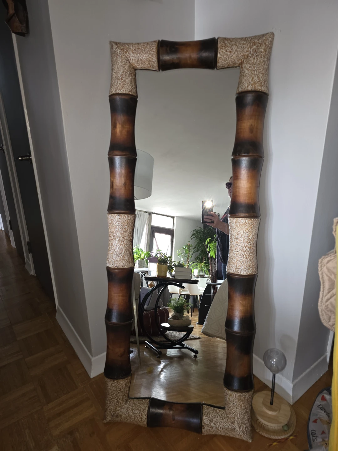 Full-Length Bamboo Style Floor Mirror