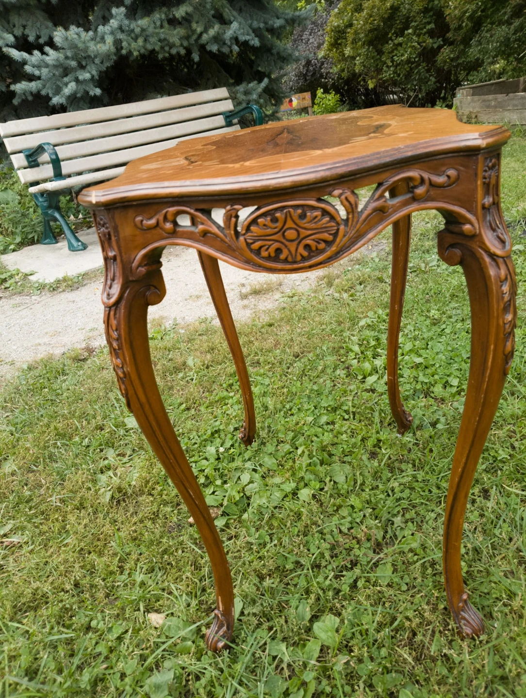 Late 19th Century  French Louis XV Style Carved Side Table