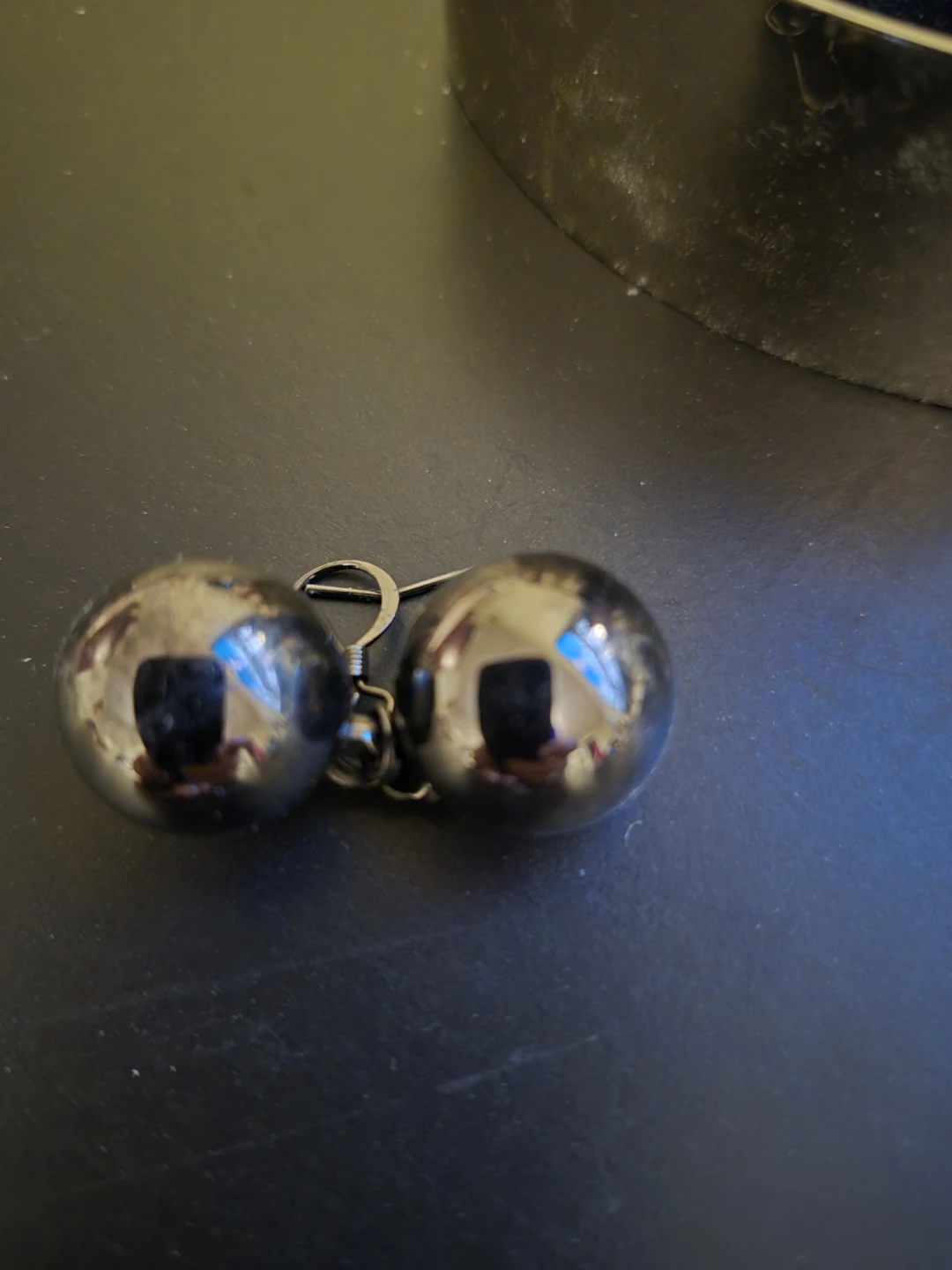 Silver-Tone Ball Earrings
