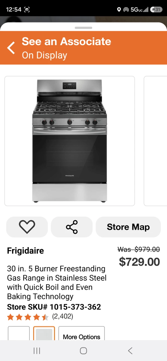 New in box Frigidaire 30 in 5 Burner Gas Range - photo 2