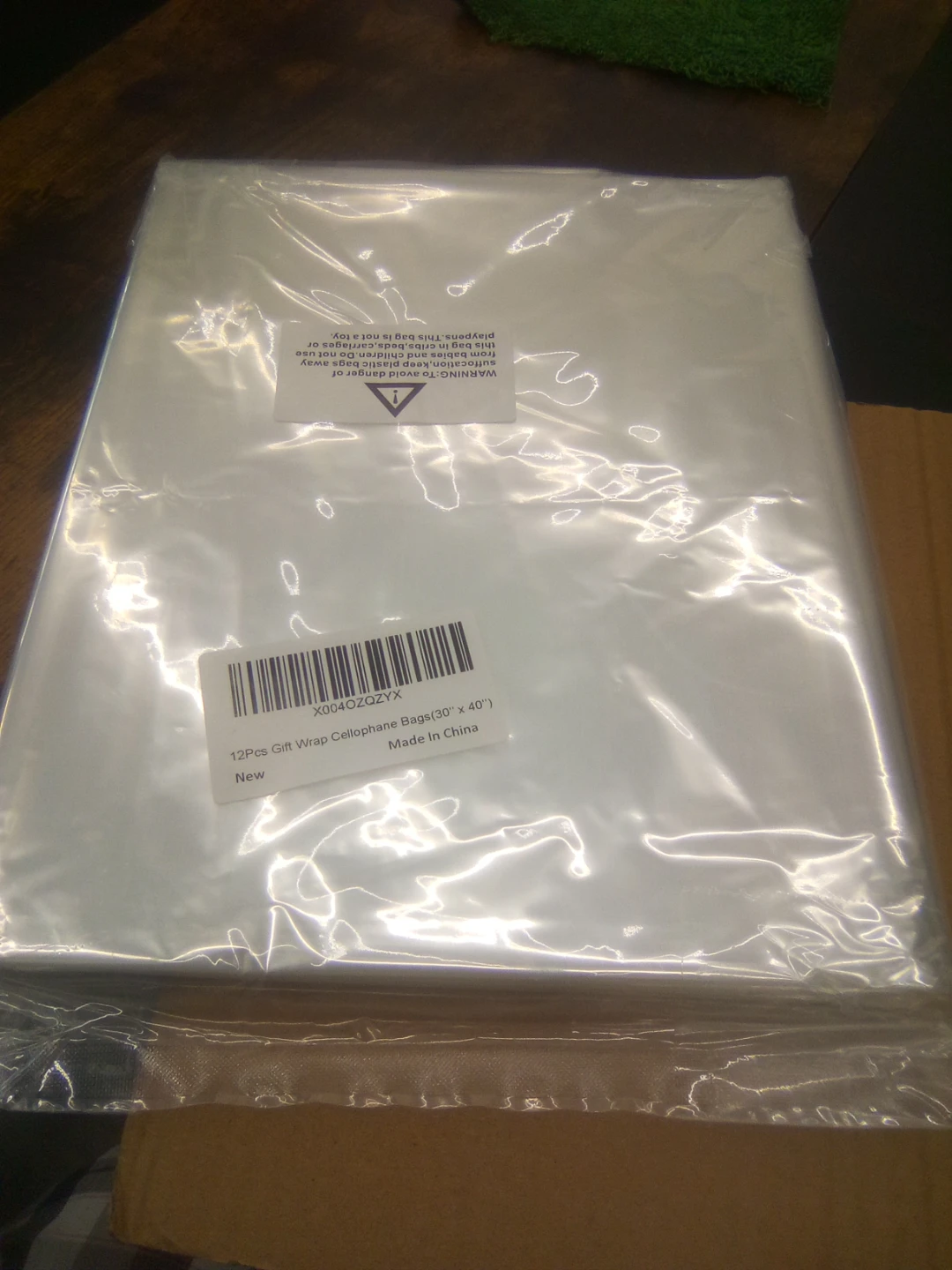 12 Pcs Gift Wrap Cellophane Bags 30" x 40"