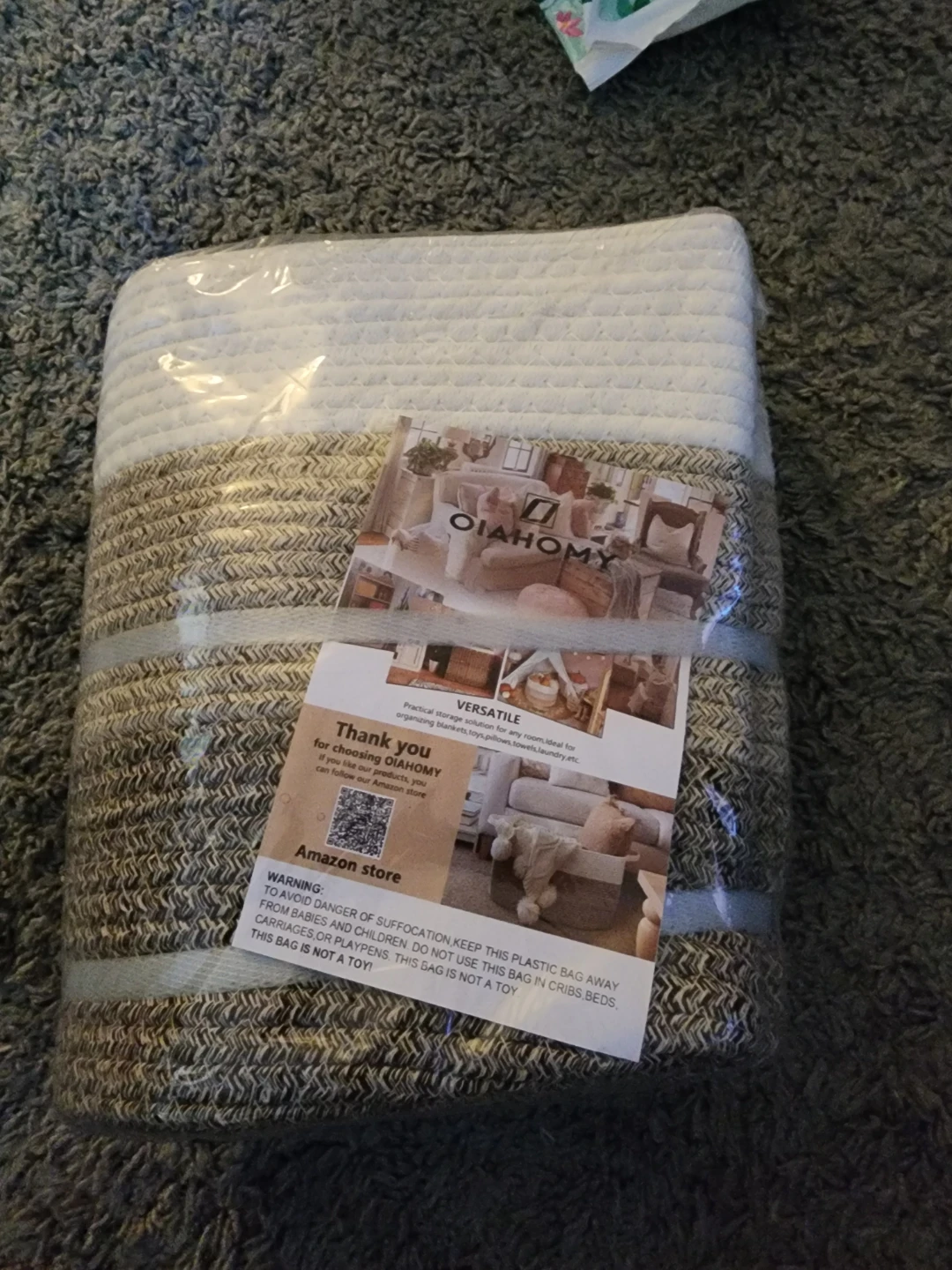OIAHOMY Cotton Rope Storage Basket