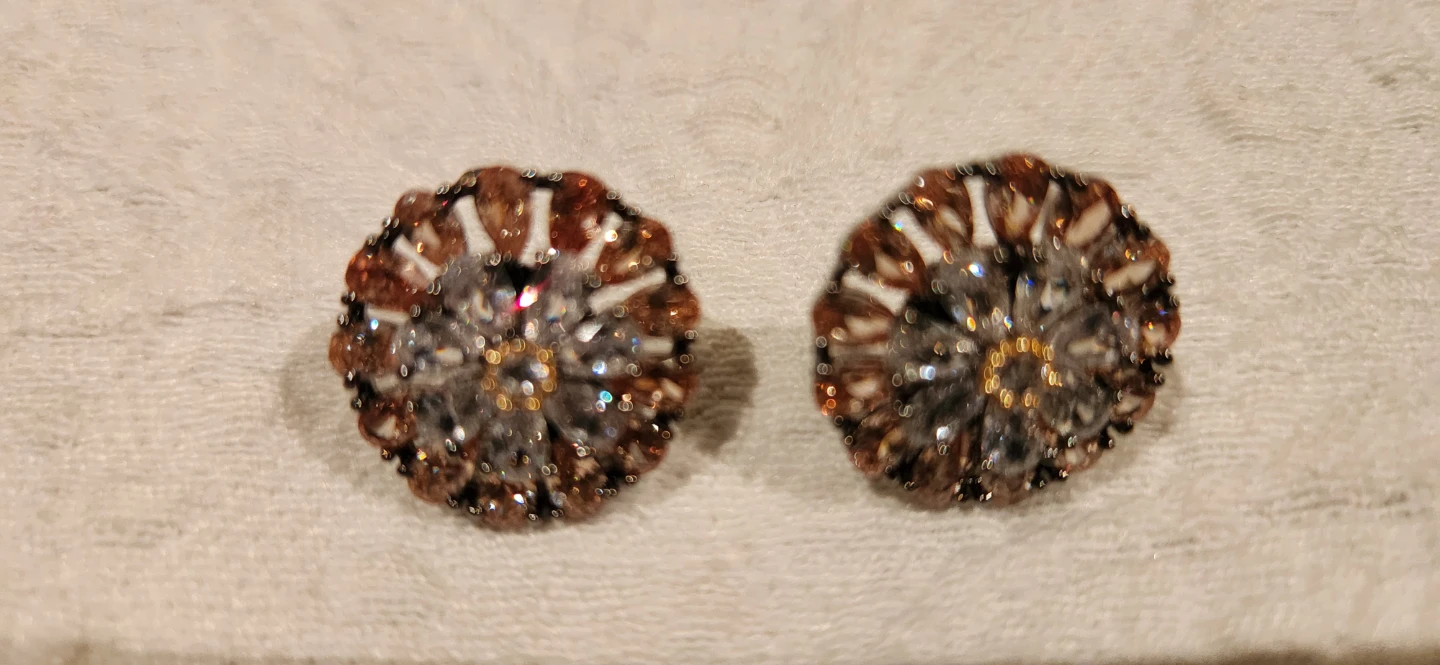 Crystal Flower Pendant and Earring Set - photo 2