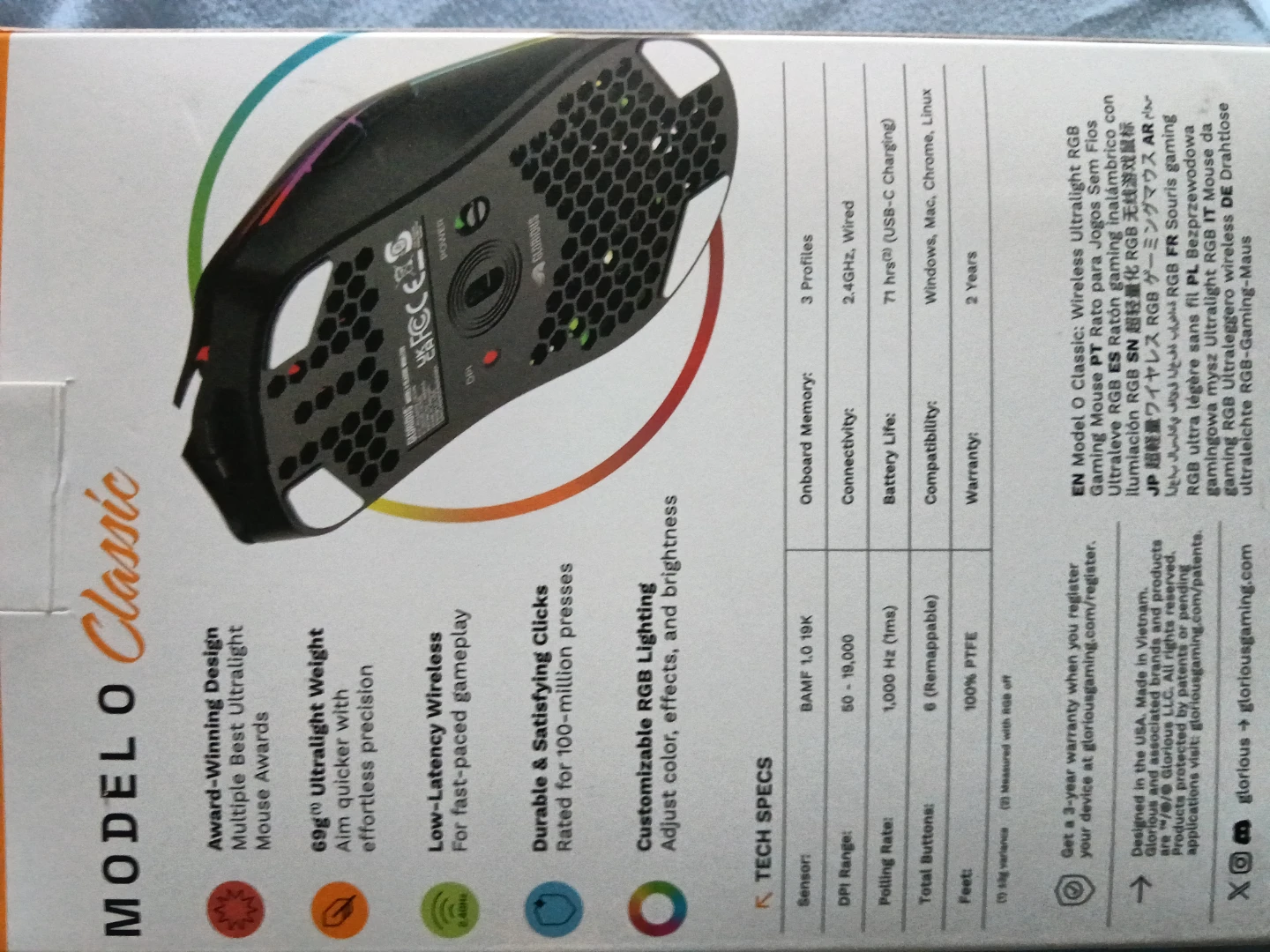 Glorious Model O Classic Wireless Gaming Mouse - photo 5