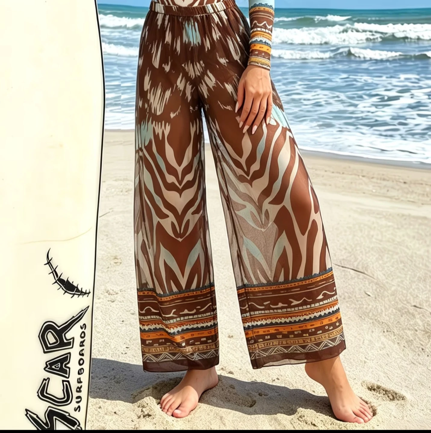 Long-Sleeve Printed Bodysuit and pants with Sun protection - photo 3