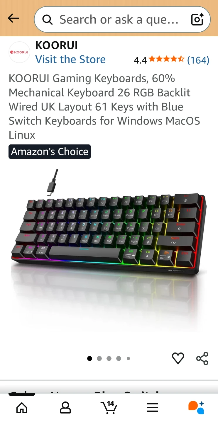 KOORUI 60% Mechanical Gaming Keyboard