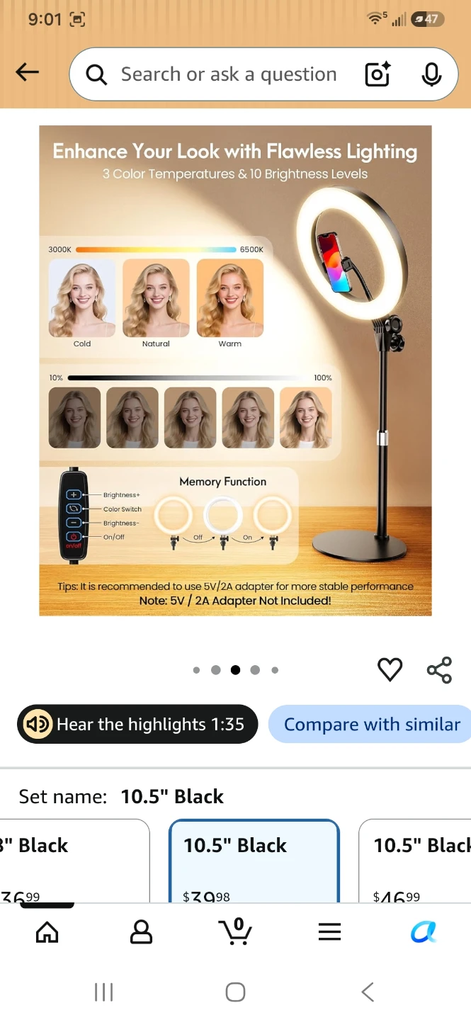 Blitzwolf BW-SL4 10.5-inch Desk Ring Light - photo 5