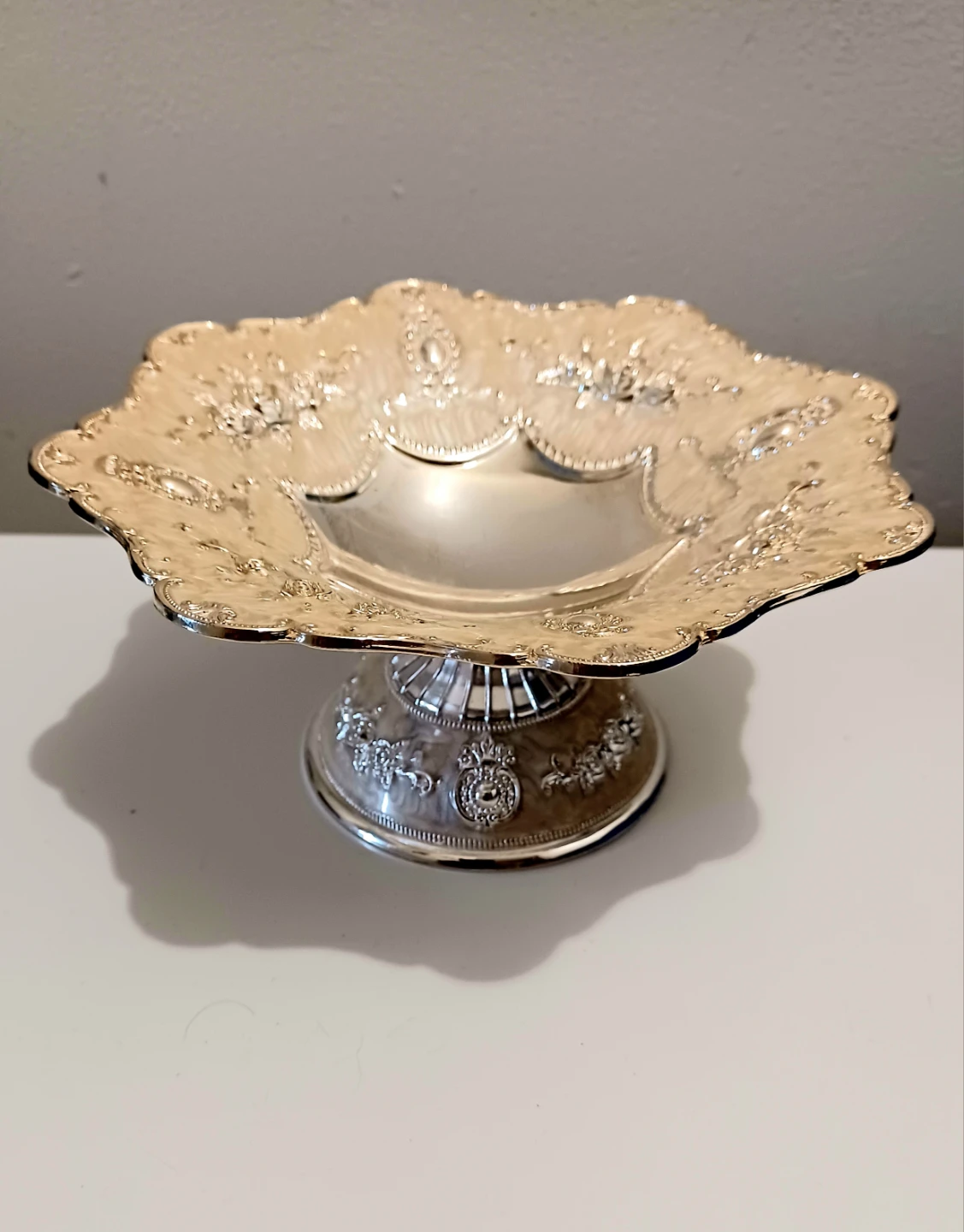 🏈Silver Plated Decorative Pedestal Bowl - photo 2