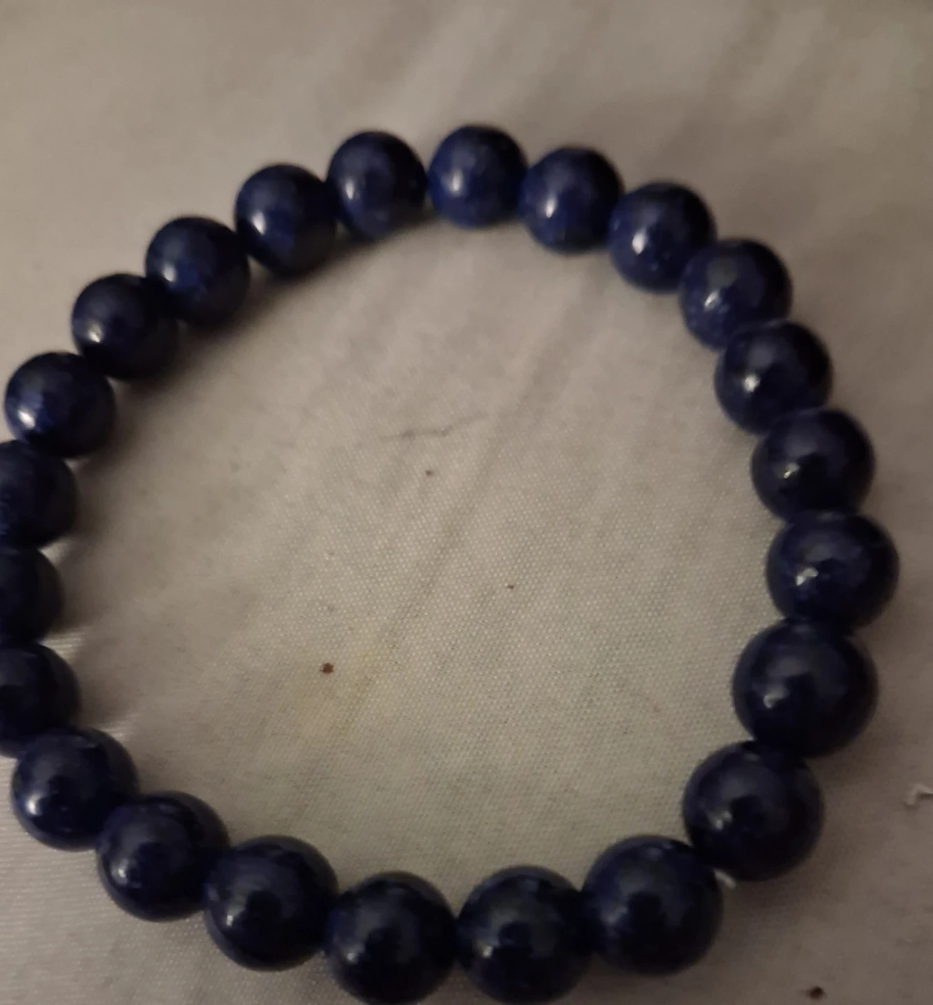 Blue bead bracelet and drop earrings set - photo 3