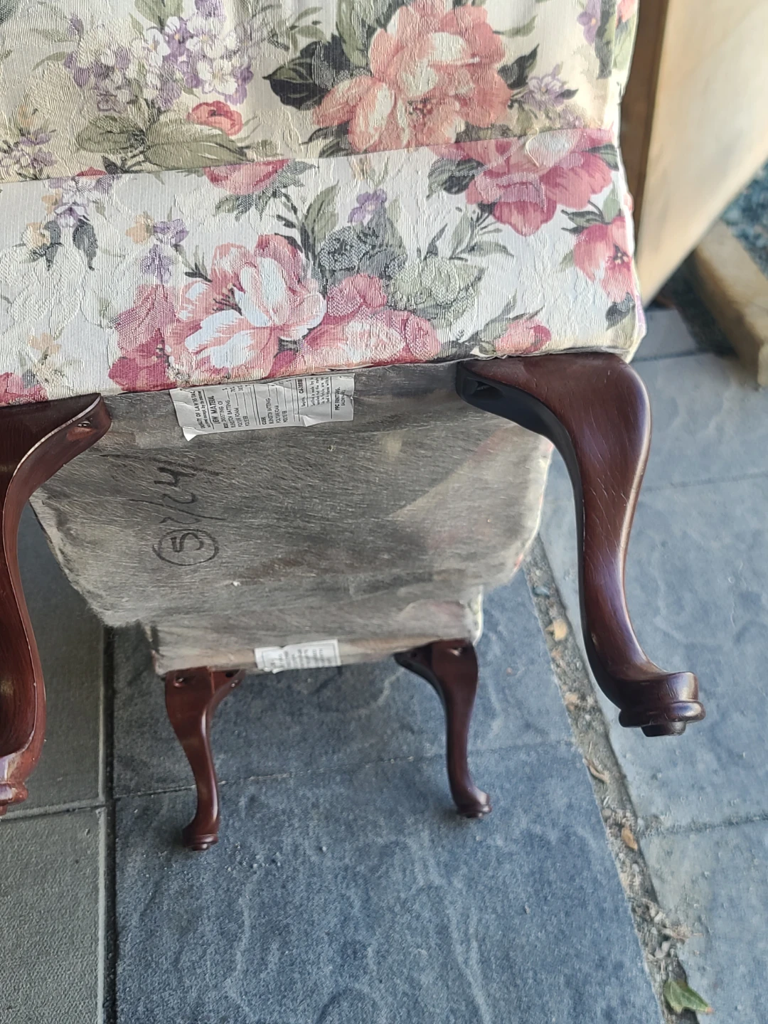 Floral pattern upholstered bench - photo 5