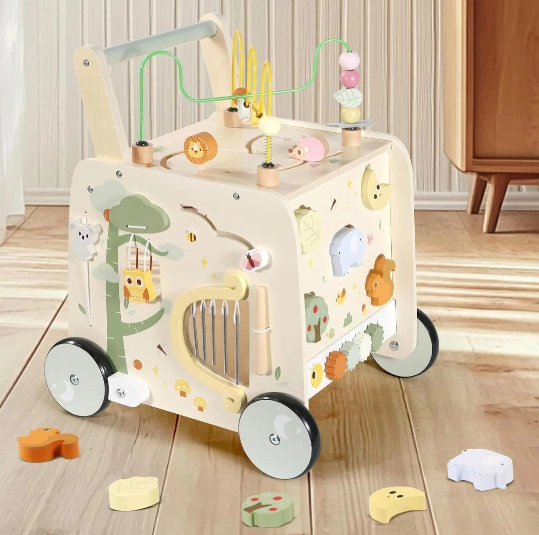 Pithfor Wooden Activity Cube Push Walker - photo 4