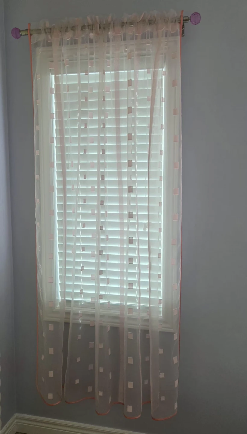 Pink Sheer Window Curtains (European)