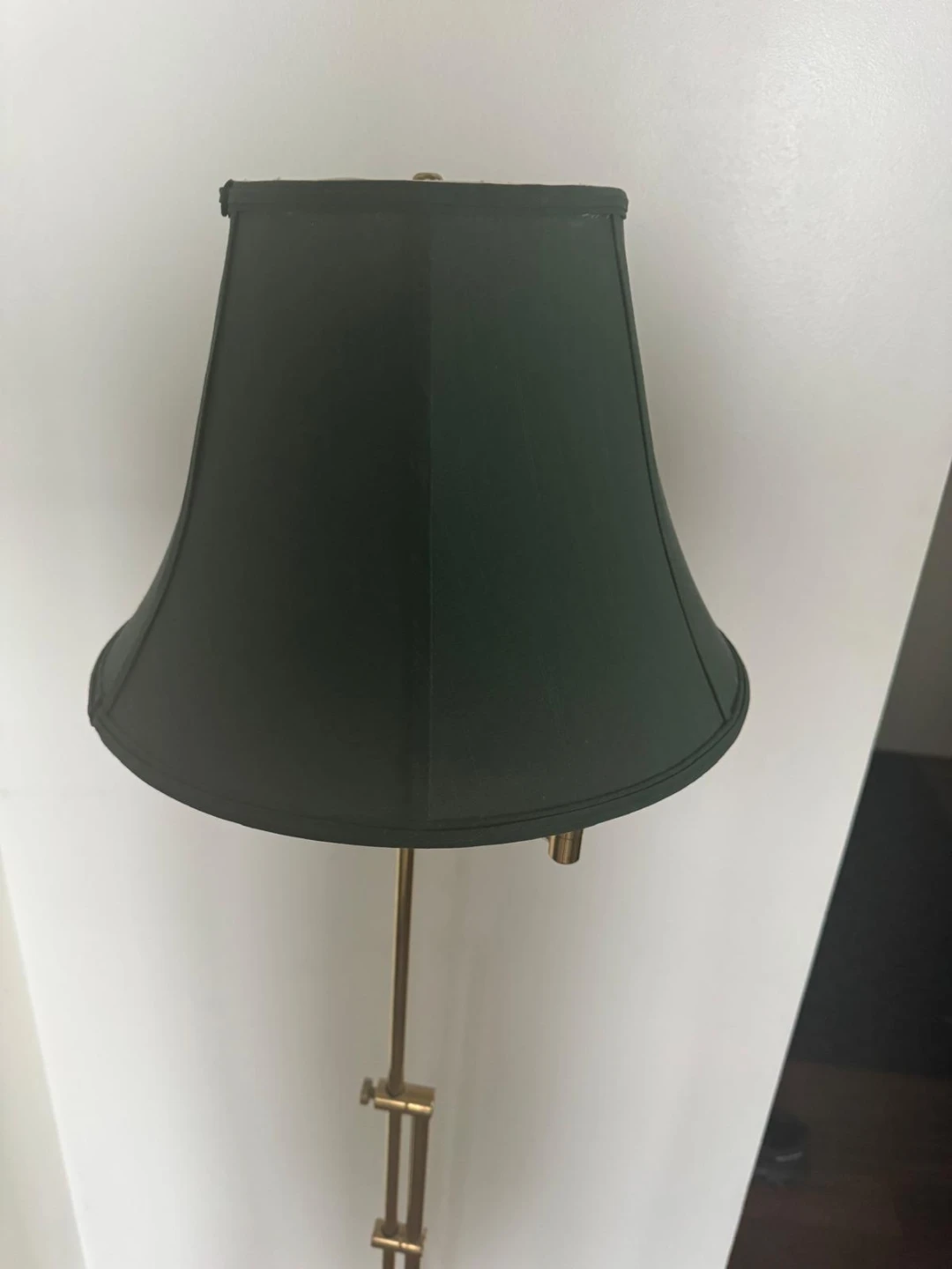 Brass Floor Lamp with Green Shade - photo 2