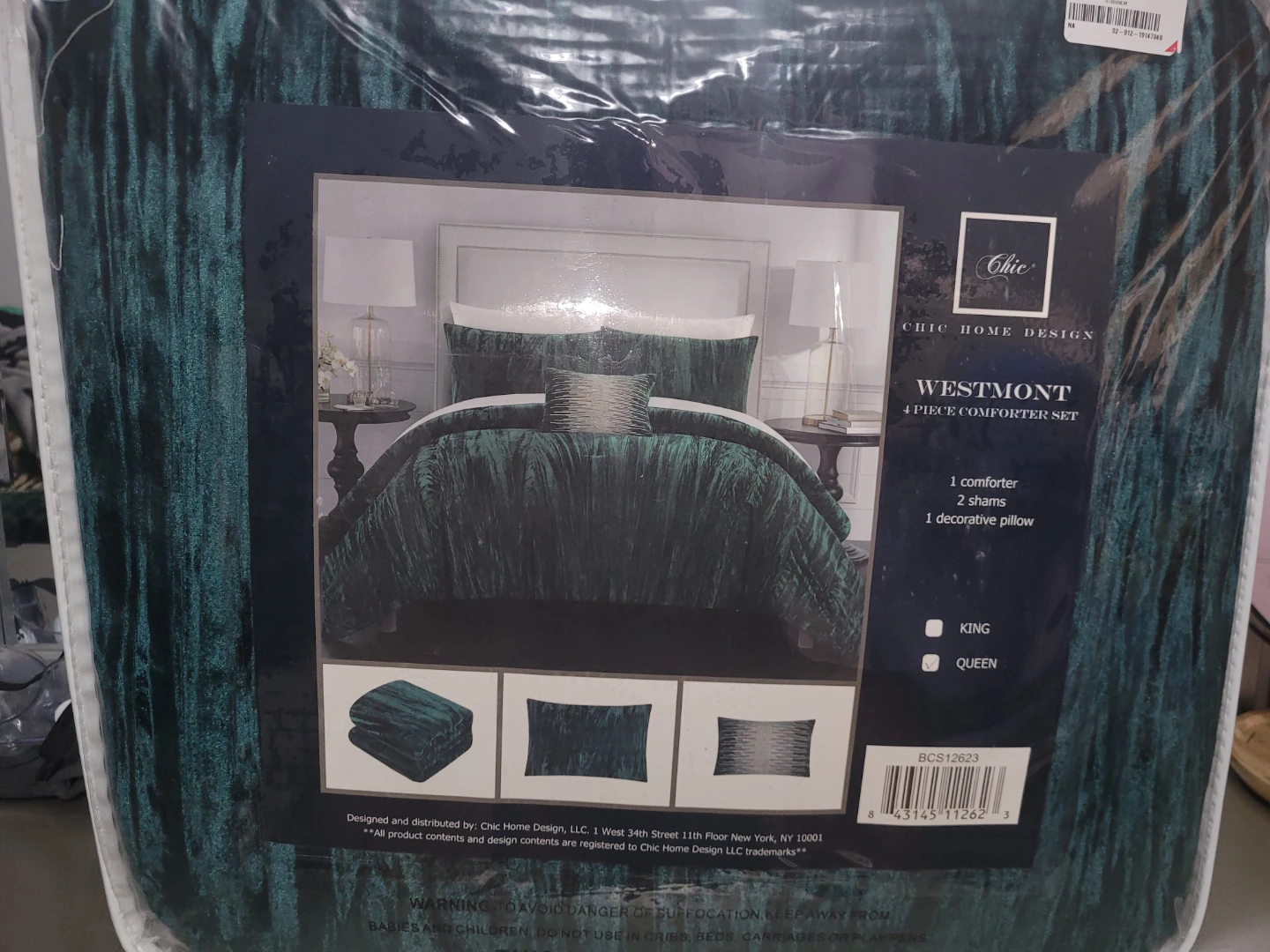 Chic Home Design Westmont 4-Piece Comforter Set - Queen