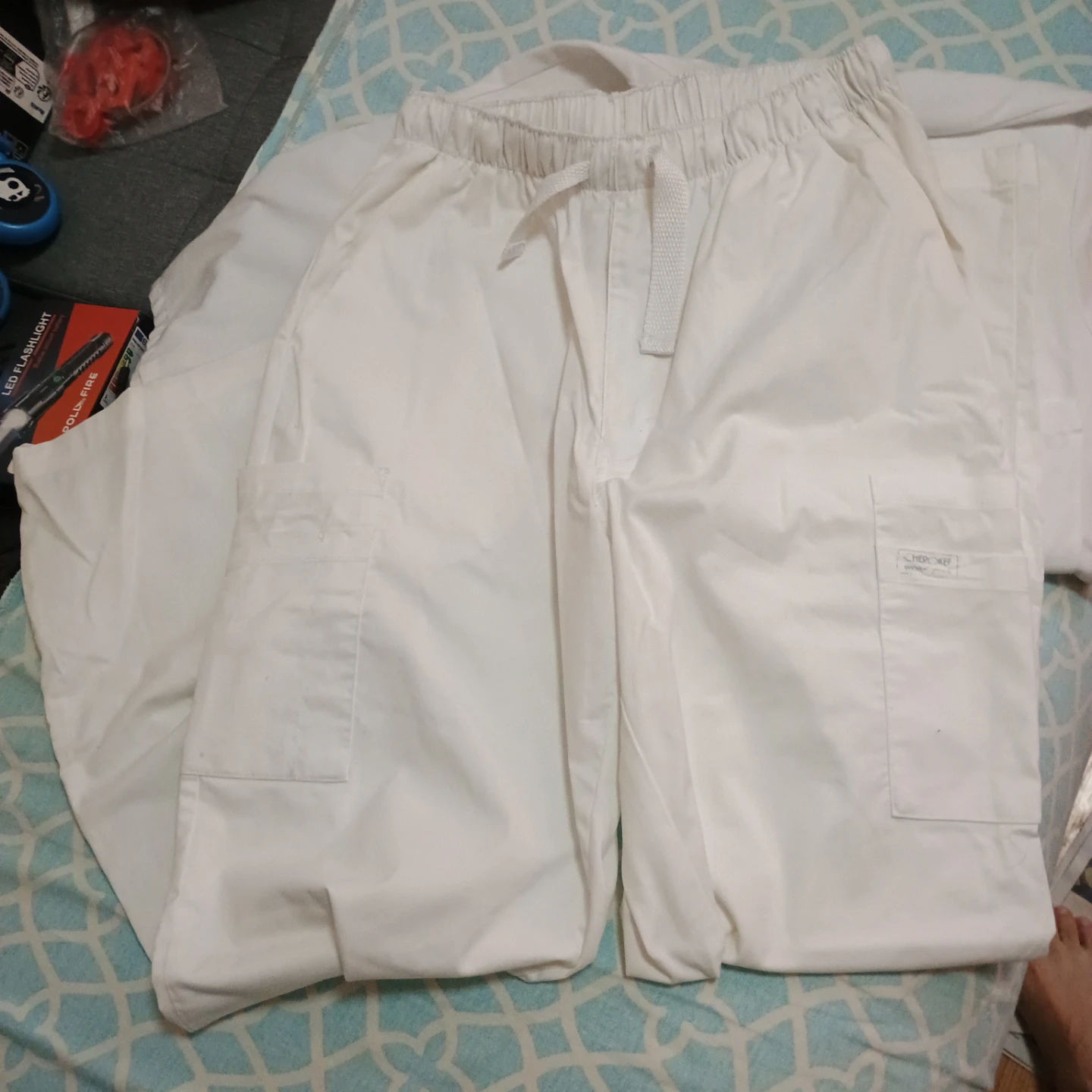 White Chef Coat and Pants Set - photo 5