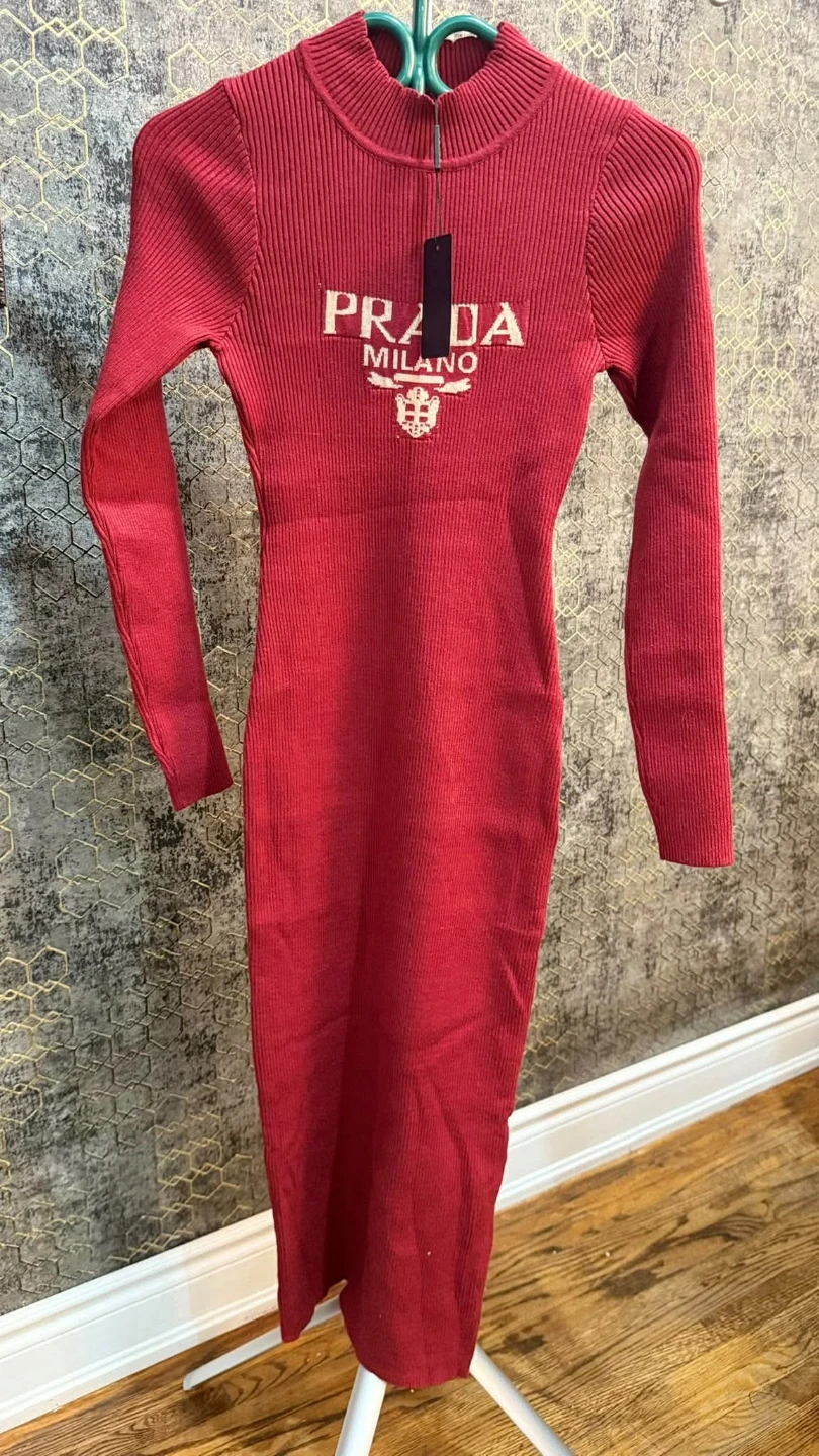 Prada Ribbed Knit Dress