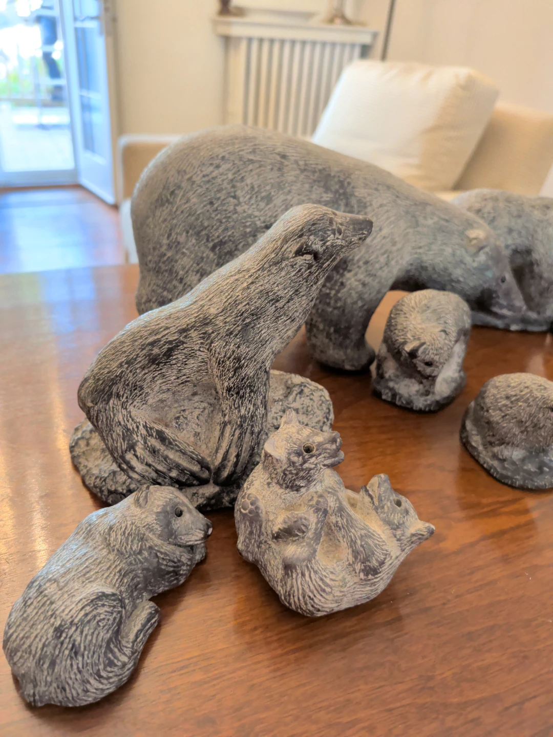 Set of 13 Hand-Carved Stone Wildlife Figurines - photo 2