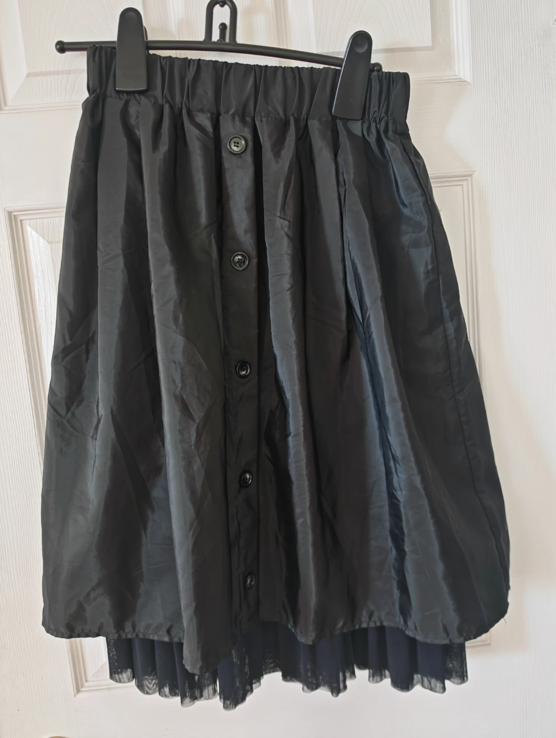 Black Pleated Midi Skirt