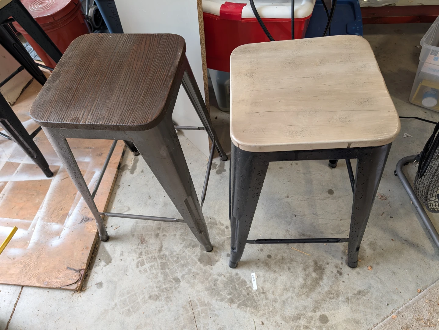 Set of 2 Industrial Metal Bar Stools
