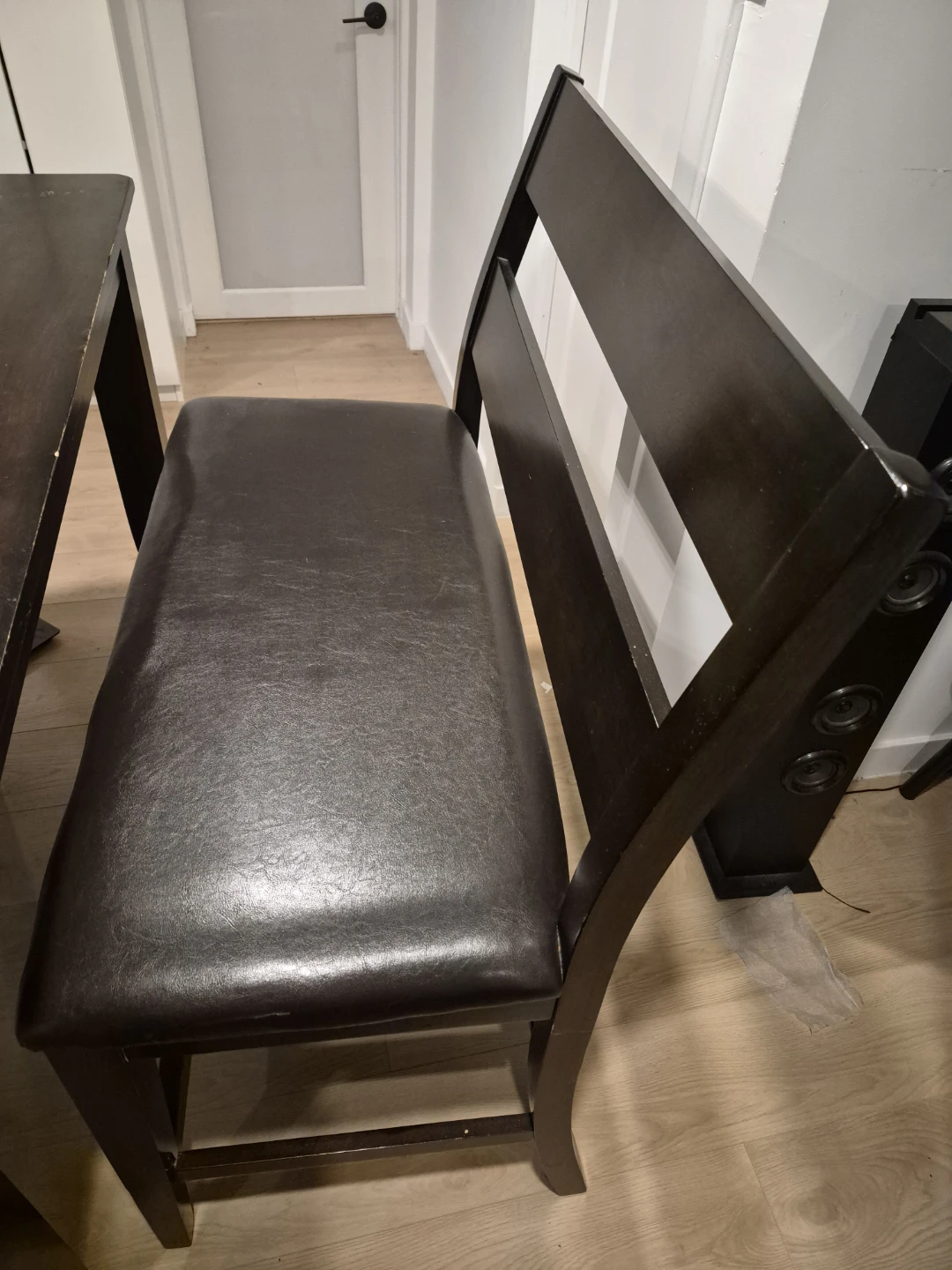 Dark Hardwood Dining Table with 2 Chairs and Bench - photo 2