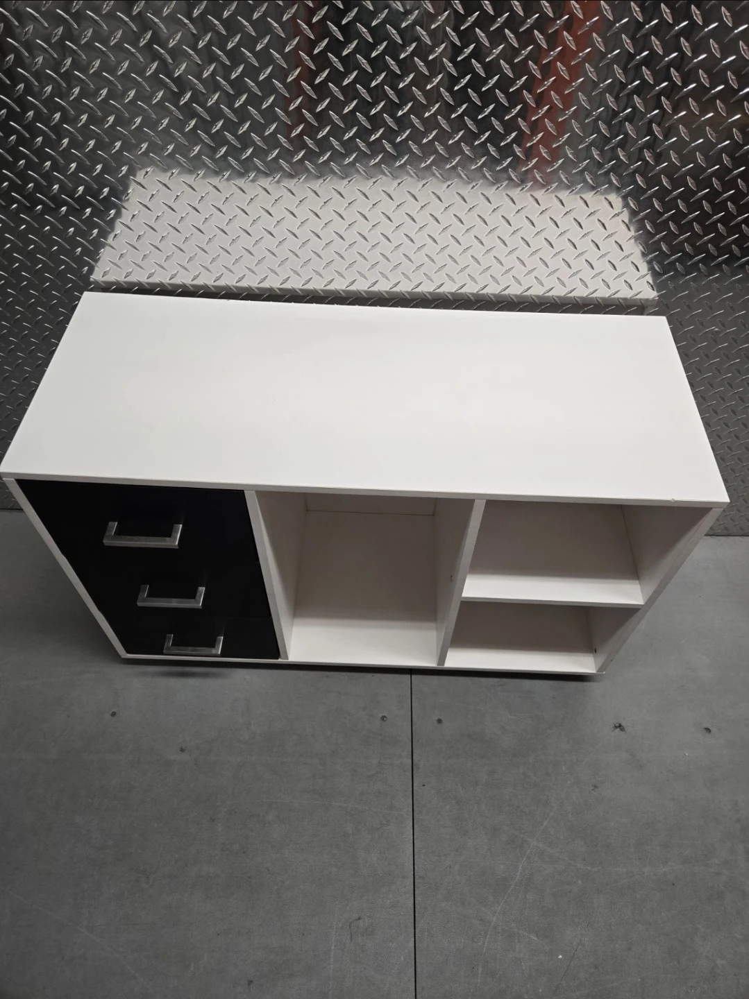 White and Black Storage Cabinet with Drawers - photo 2