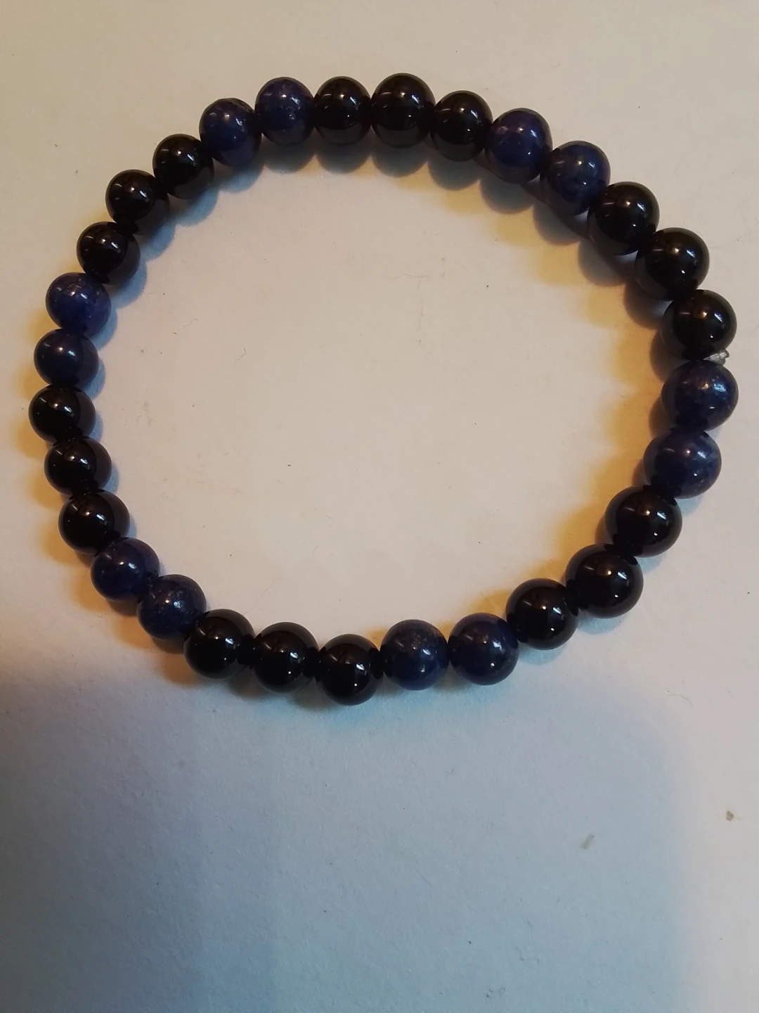 Black Onyx and Lapis Lazuli Bead Bracelet - photo 2