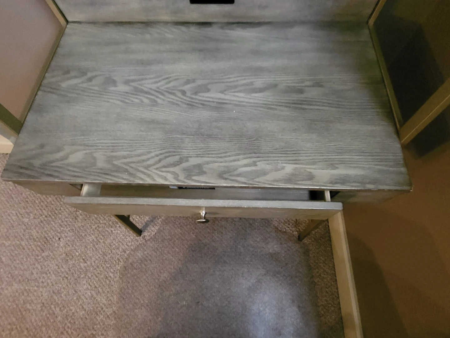 Grey and Gold Ladder Desk with Built-in Power - photo 4