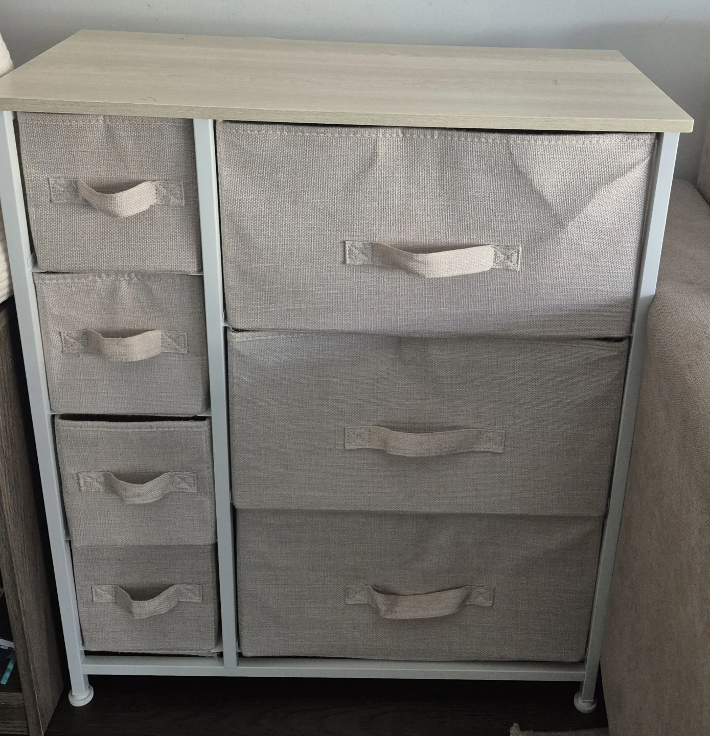 Fabric dresser drawer