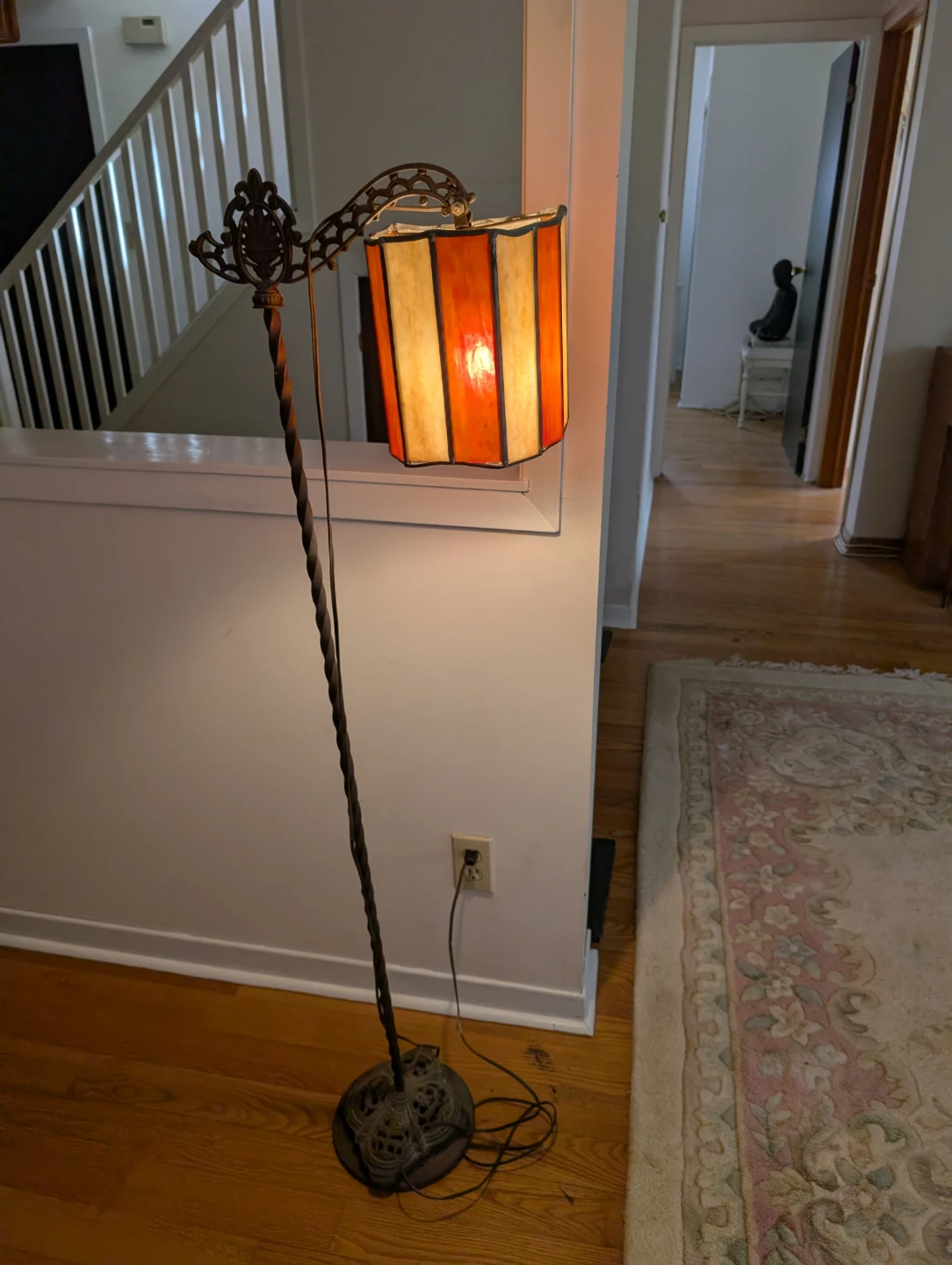 Antique 1920s Art Deco / Arts & Crafts Bridge Floor Lamp - photo 2