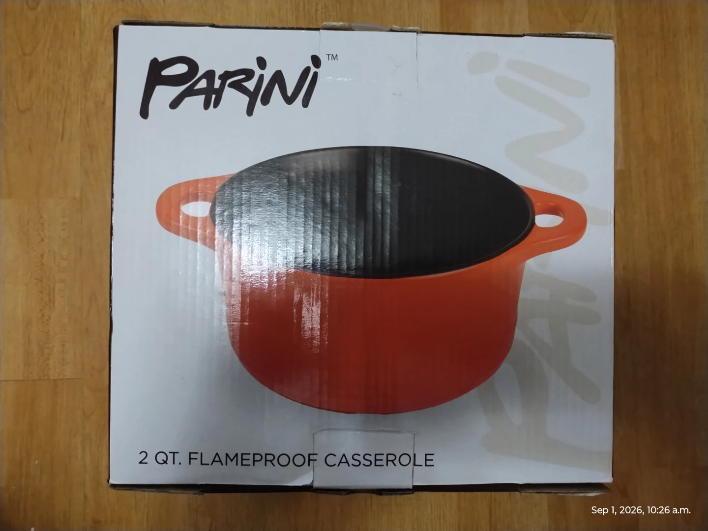 Parini 2 Qt Flameproof Casserole Dish with Lid – Orange - photo 4