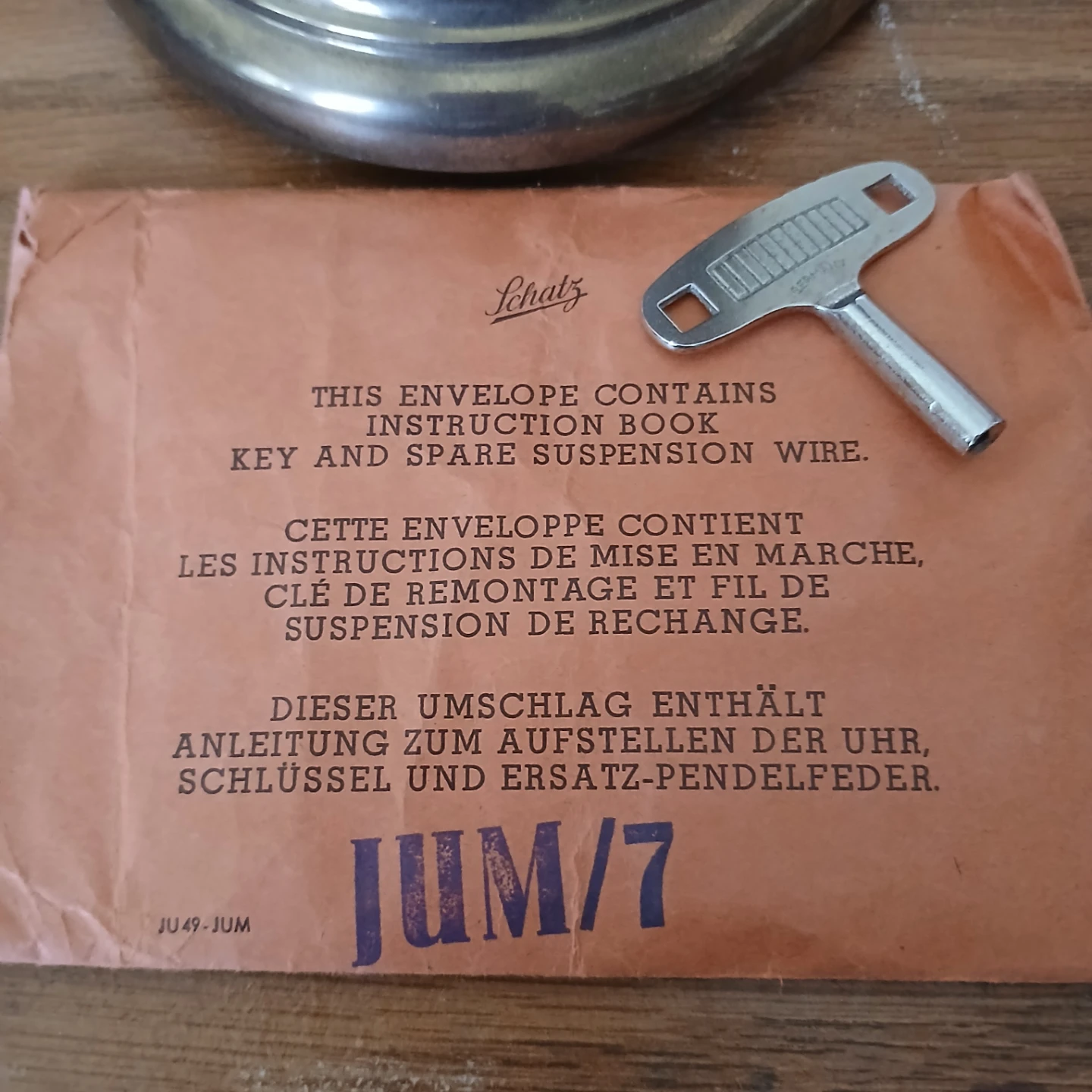 Vintage Original Schatz 400 Day Clock - photo 4