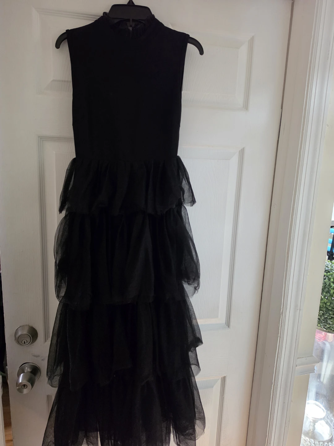 Black Ruffled Tulle Dress