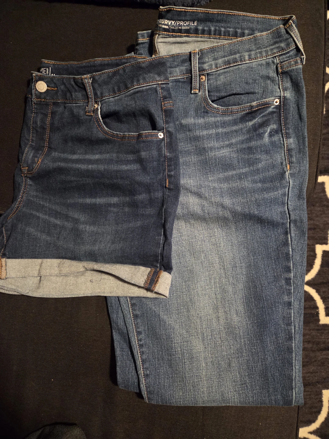Jean shorts and jeans size 14
