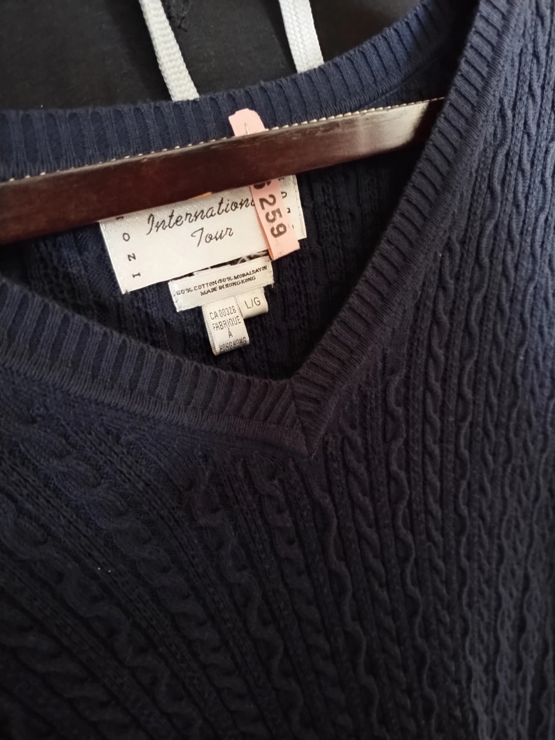 International Tour Navy Blue Cable Knit Sweater Vest - photo 2