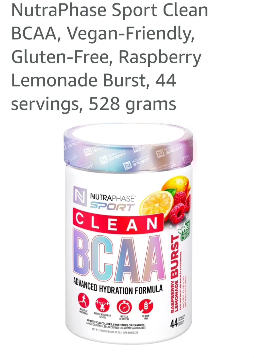 NutraPhase Sport Clean BCAA Raspberry Lemonade Burst