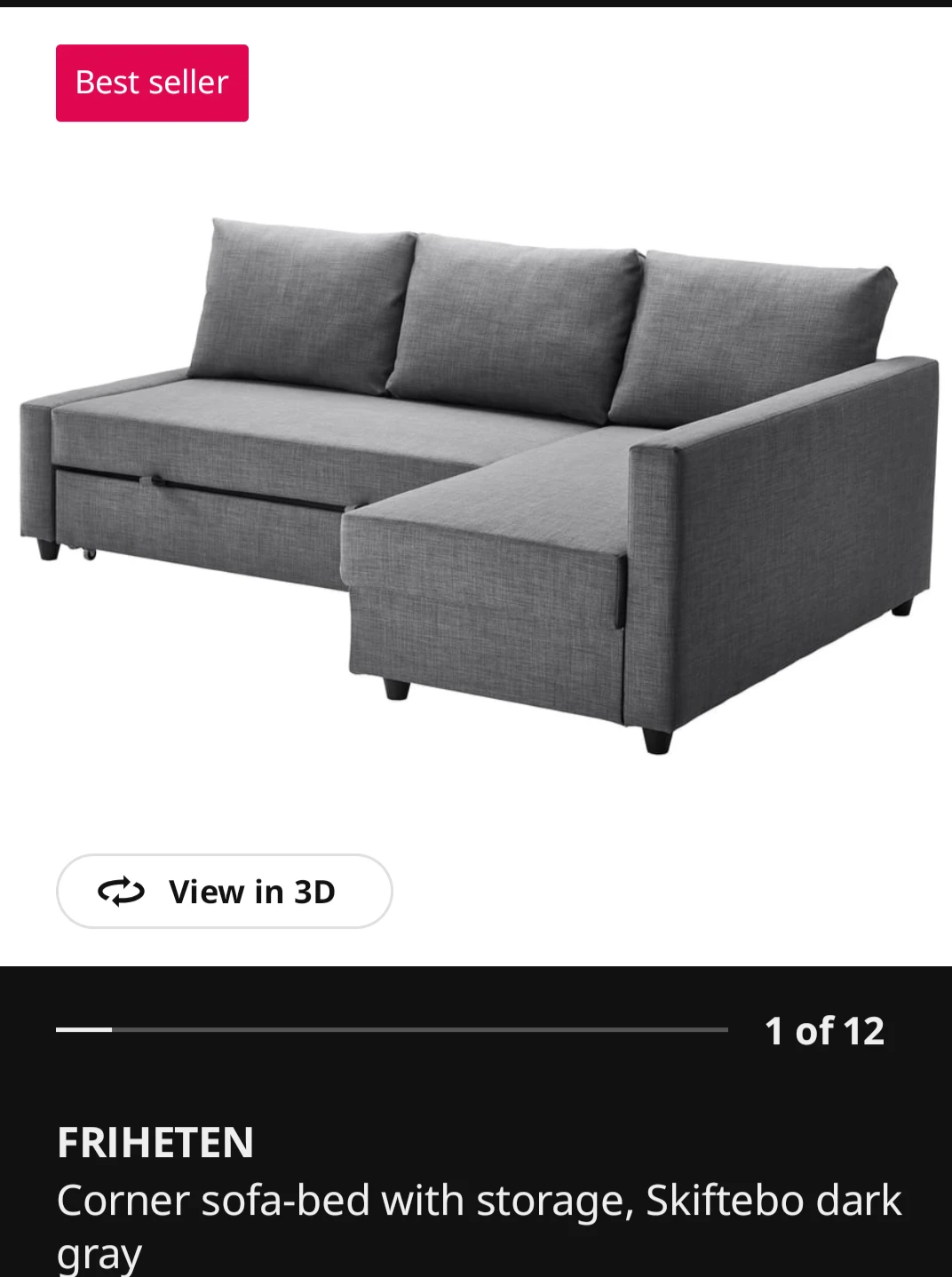 IKEA FRIHETEN Corner Sofa-bed with Storage