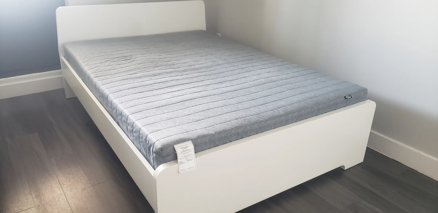 IKEA bed frame and Luröy slatted base