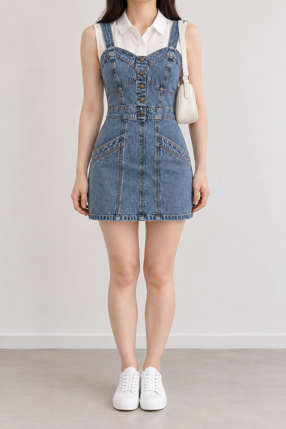Blue Denim mini Dress - photo 4