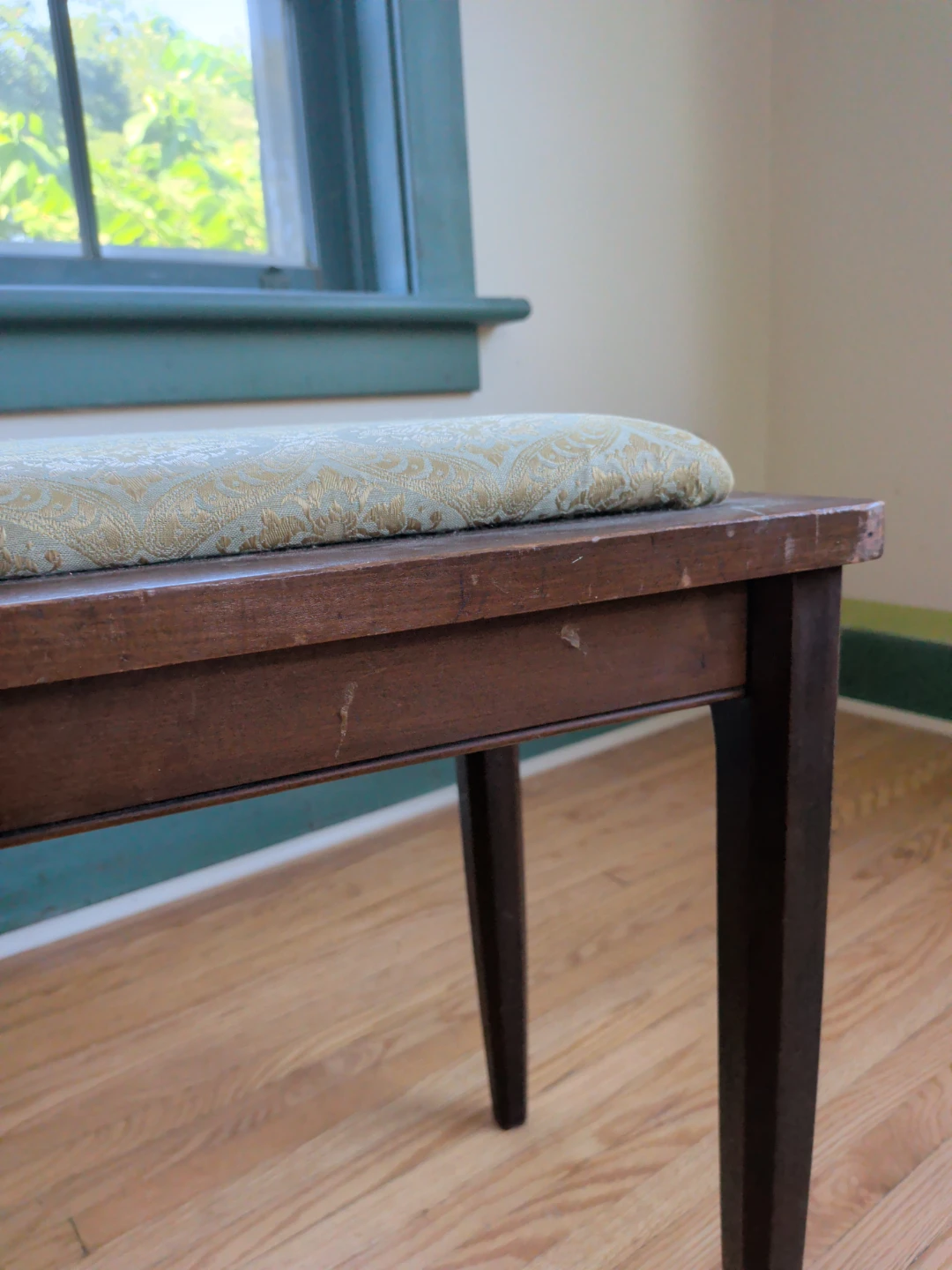 Vintage Padded Wood Piano Bench - photo 4