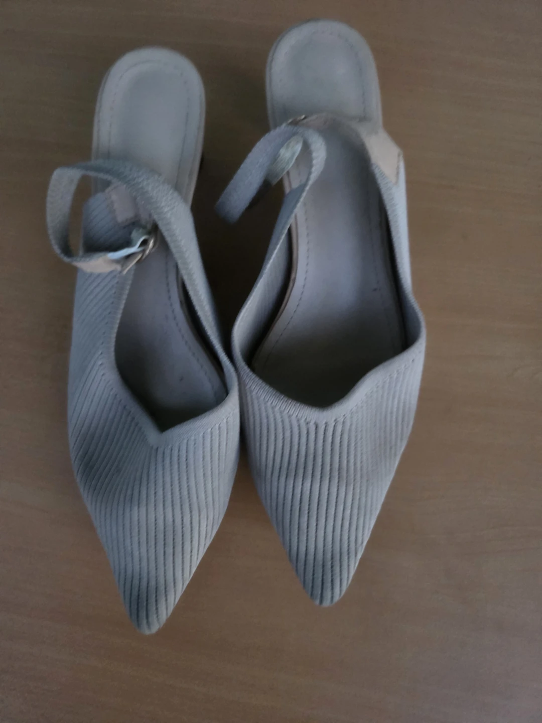 Light Grey Knit Slingback Heels - photo 2