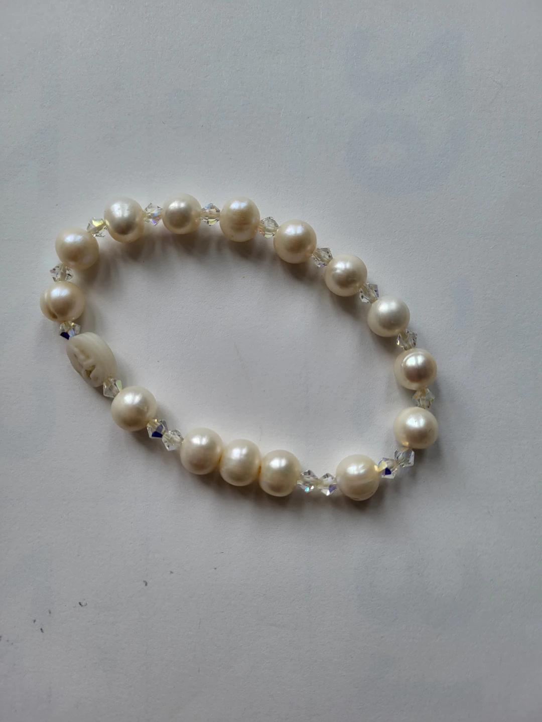 Freshwater Pearl and Crystal Bracelet (Rosary Bracelet)