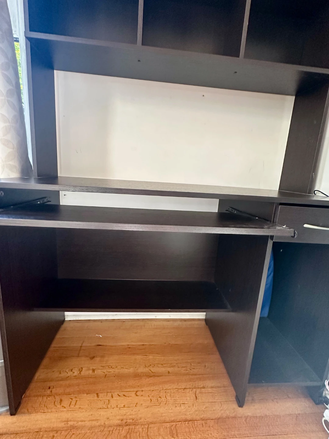 Dark Brown Computer Desk with Hutch - photo 5