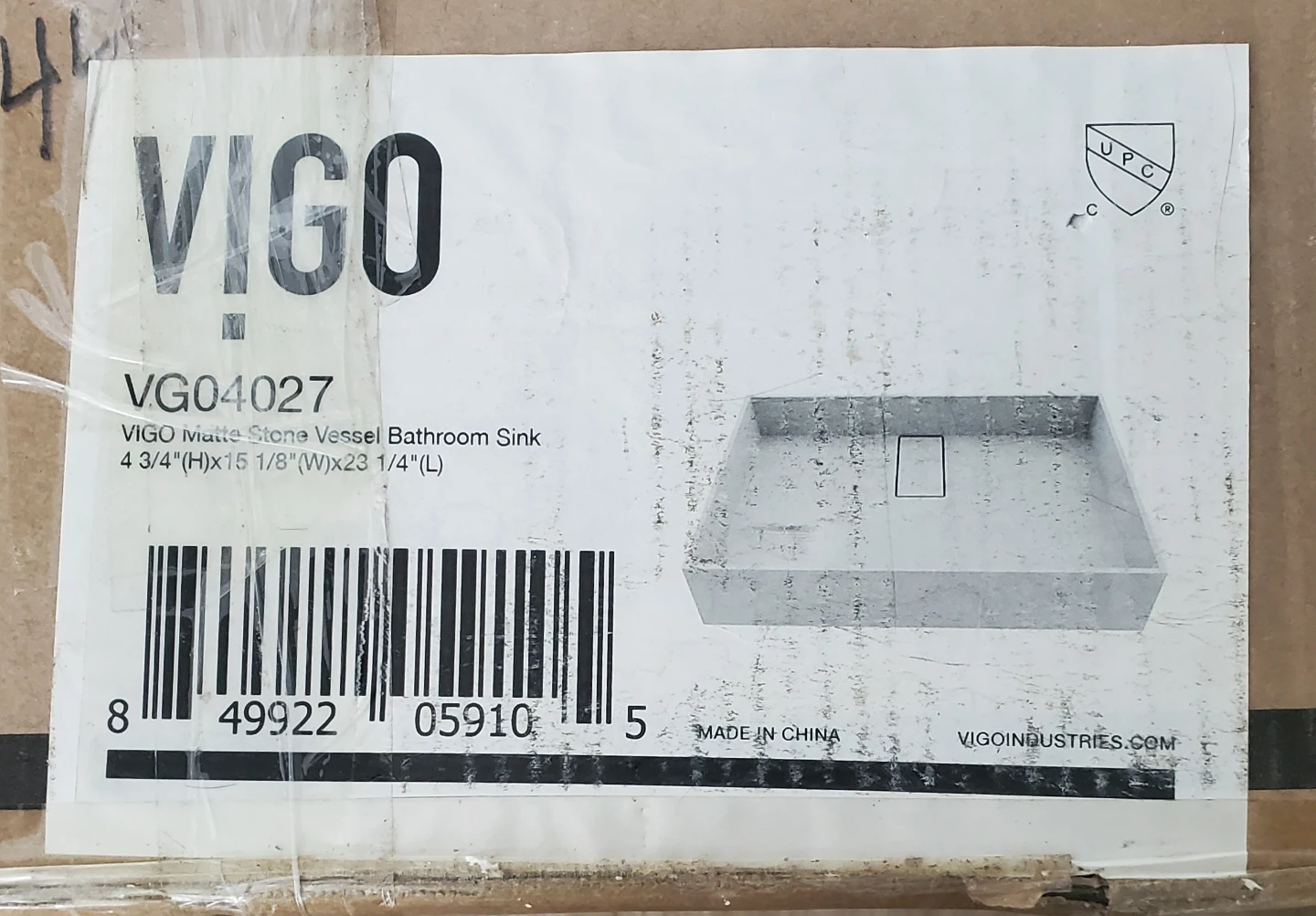 VIGO Bryant Modern Rectangular Bathroom Sink (White) - Brand New - photo 3
