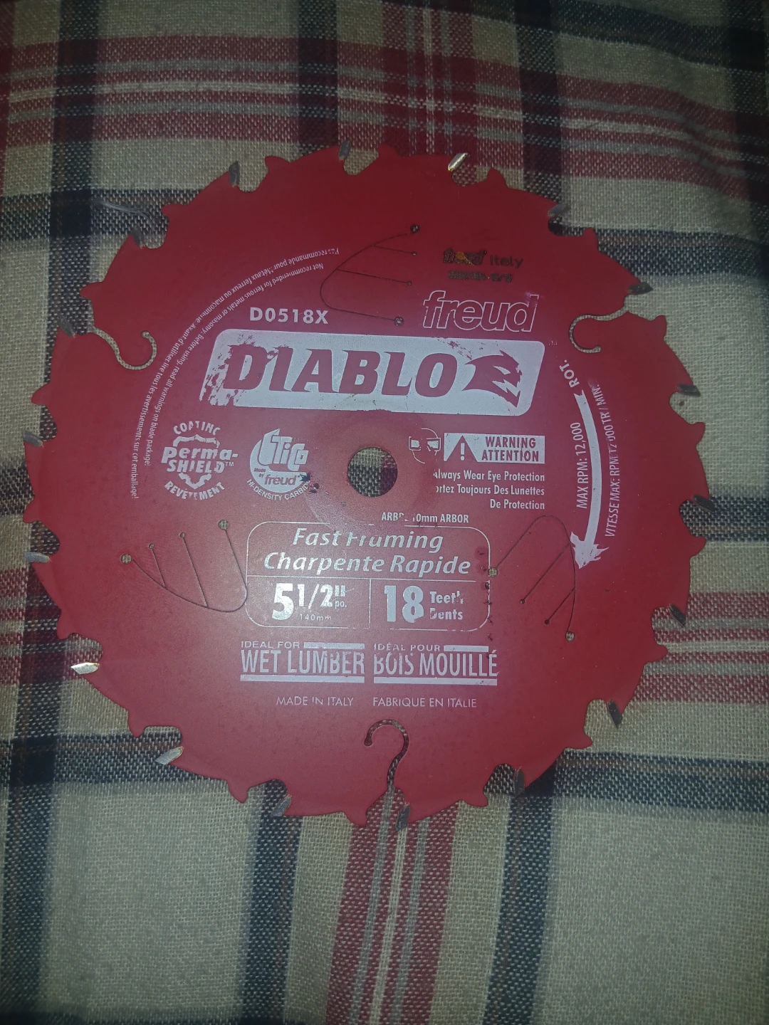 Saw blade slightly used