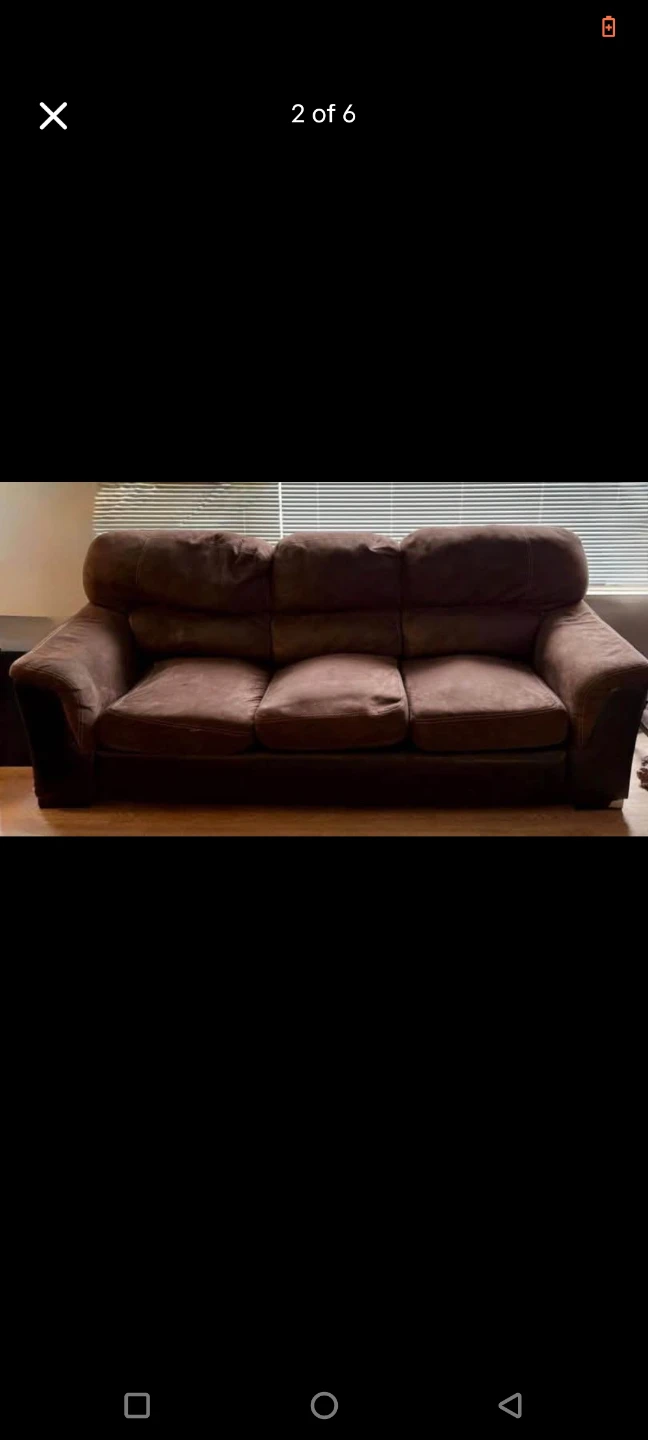 Two Brown 3-Seater Sofa - photo 2
