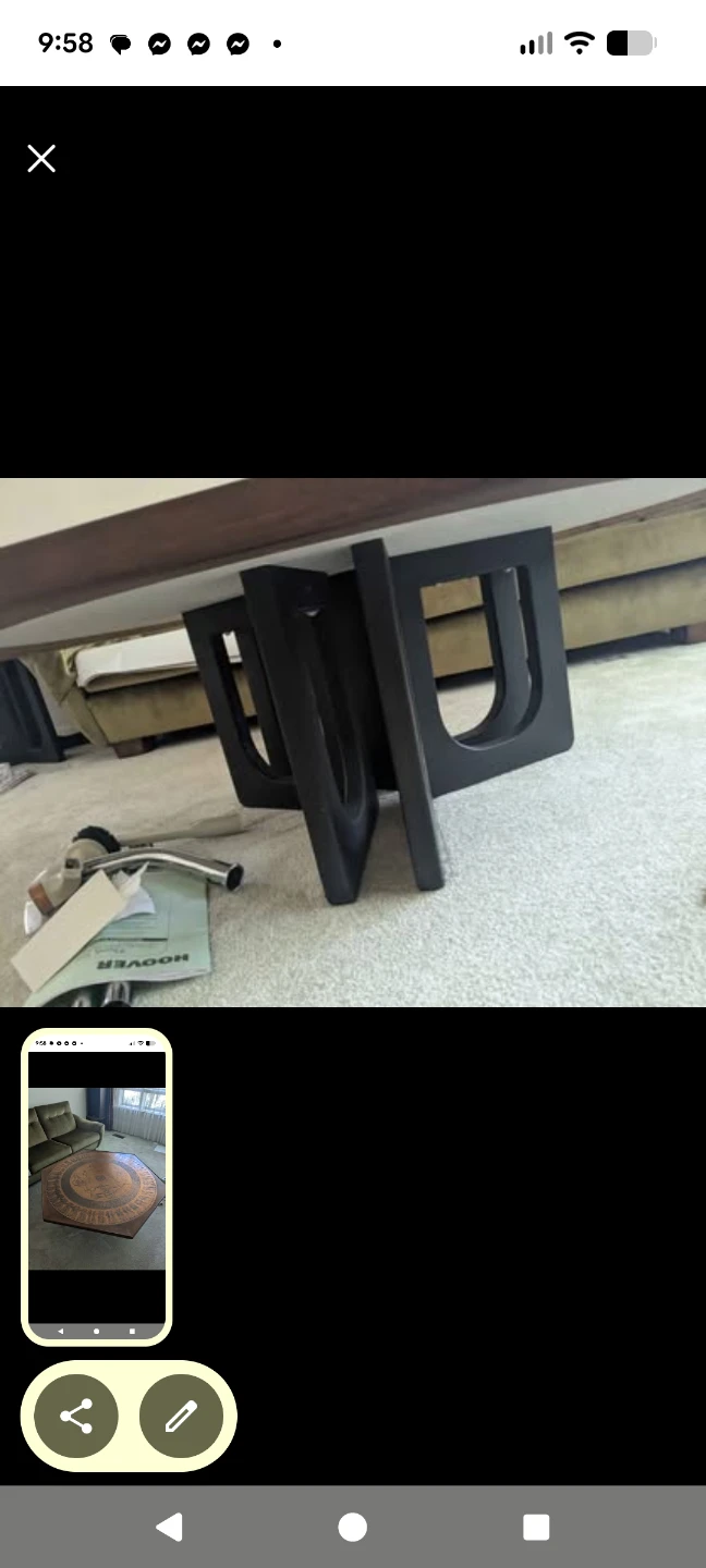 Vintage Copper Inlay Octagonal Coffee Table – - photo 4