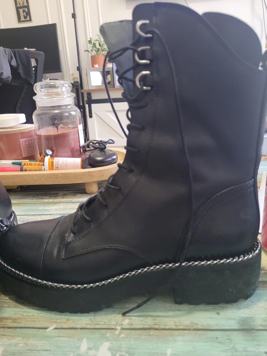 Sam Edelman Black Lace-Up Boots Size 9 - photo 2