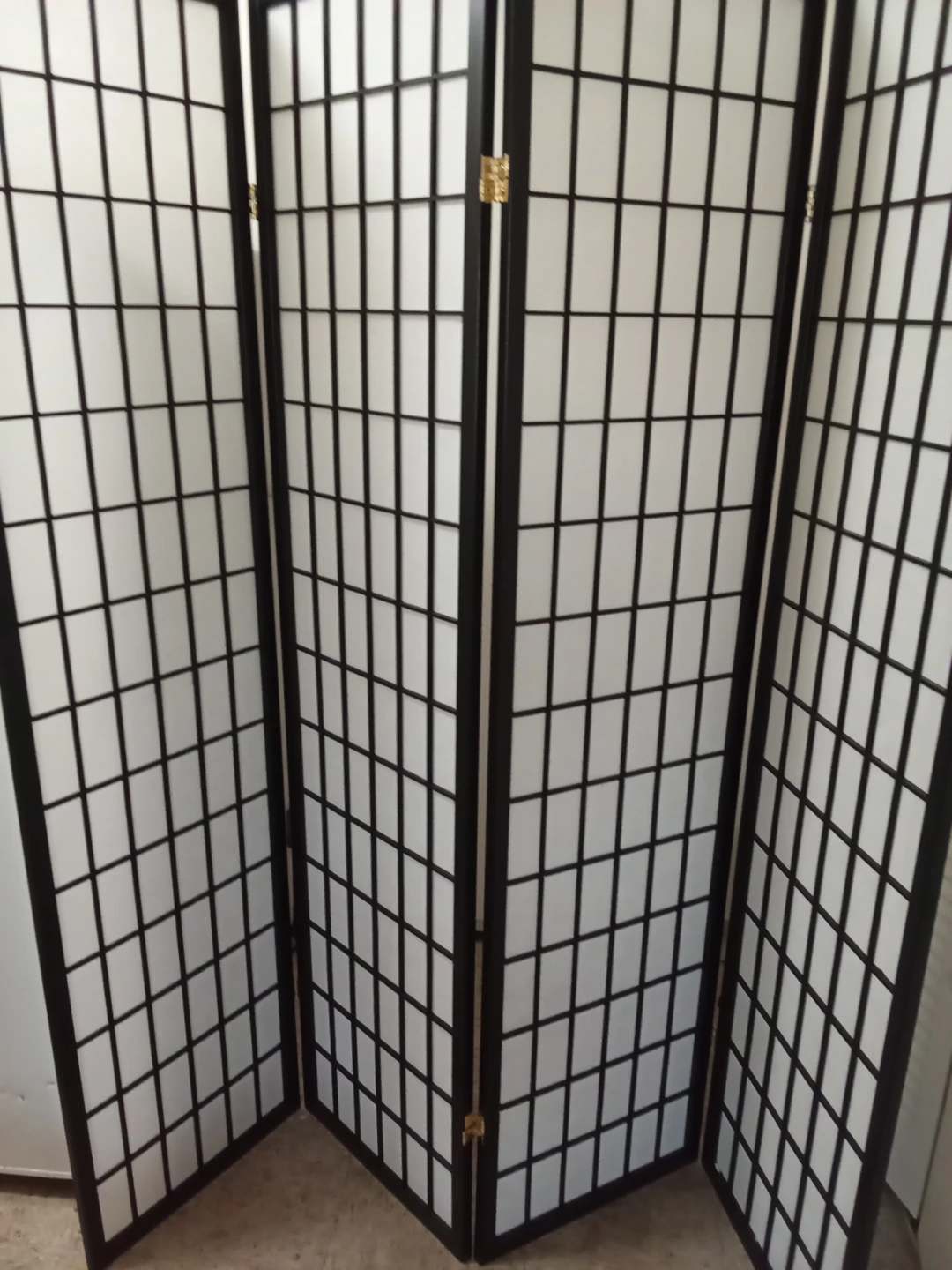 4-Panel Black Shoji Room Divider